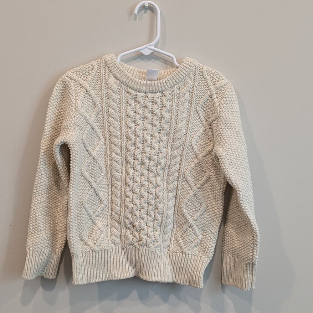 Baby GAP Size 5 Cream Cable- Knit Fisherman Sweater